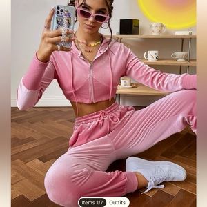 Pink Vevlet jump suit